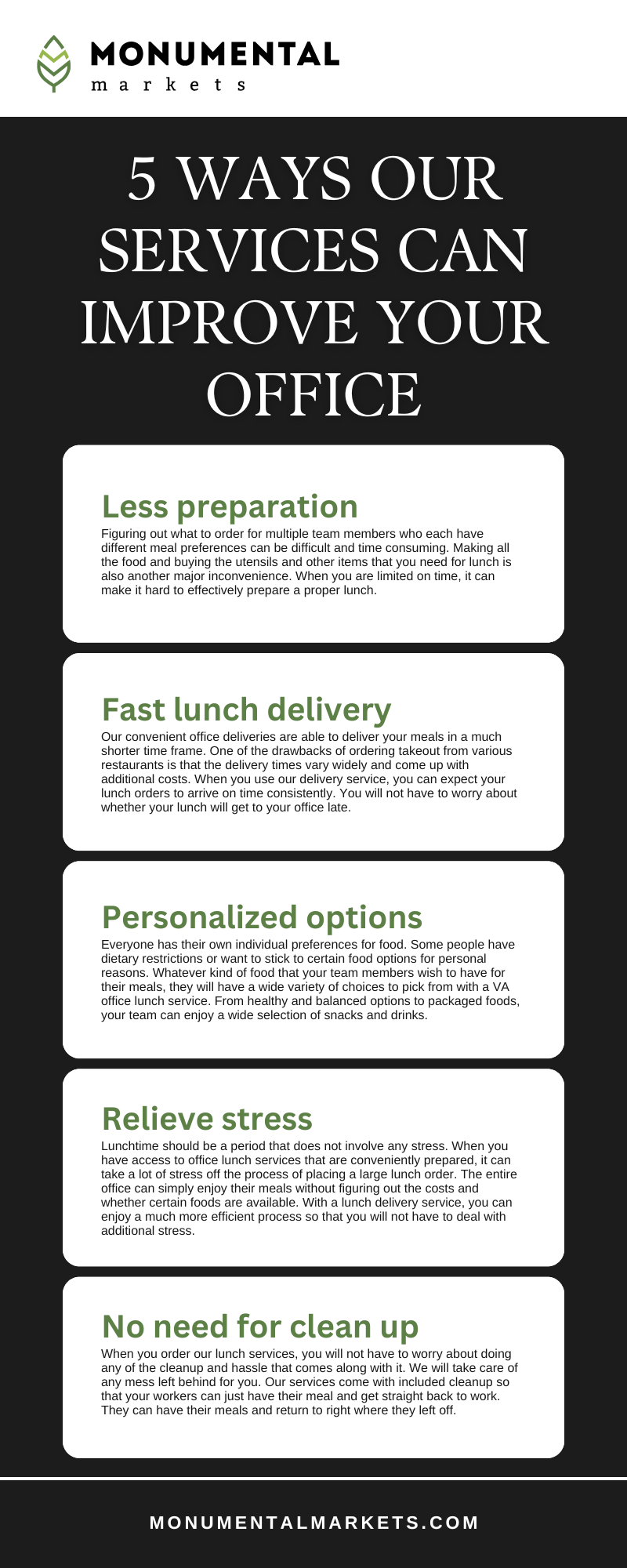 5 Ways Our Services Can Improve Your Office Infographic