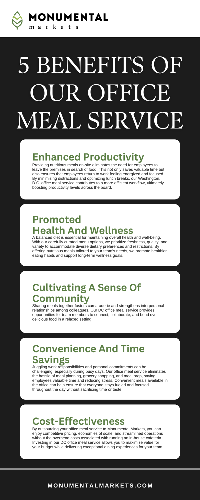 5 Benefits Of Our Office Meal Service Infographic